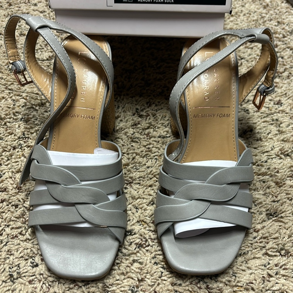 Lauren Conrad block heel strappy